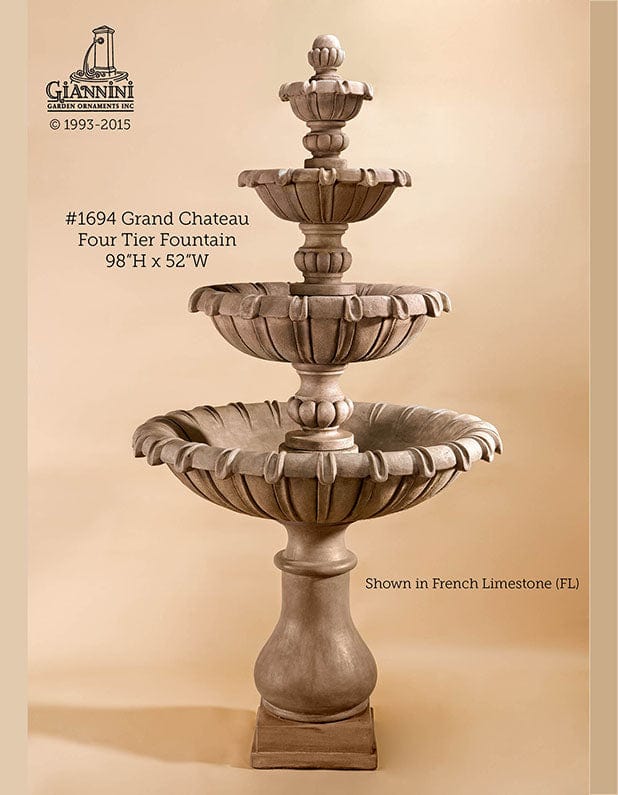 Grand Chateau Four Tier Fountain - Outdoor Art Pros