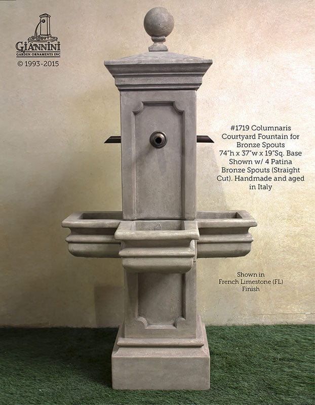 Columnaris Courtyard Fountain for Bronze Spouts - Outdoor Art Pros