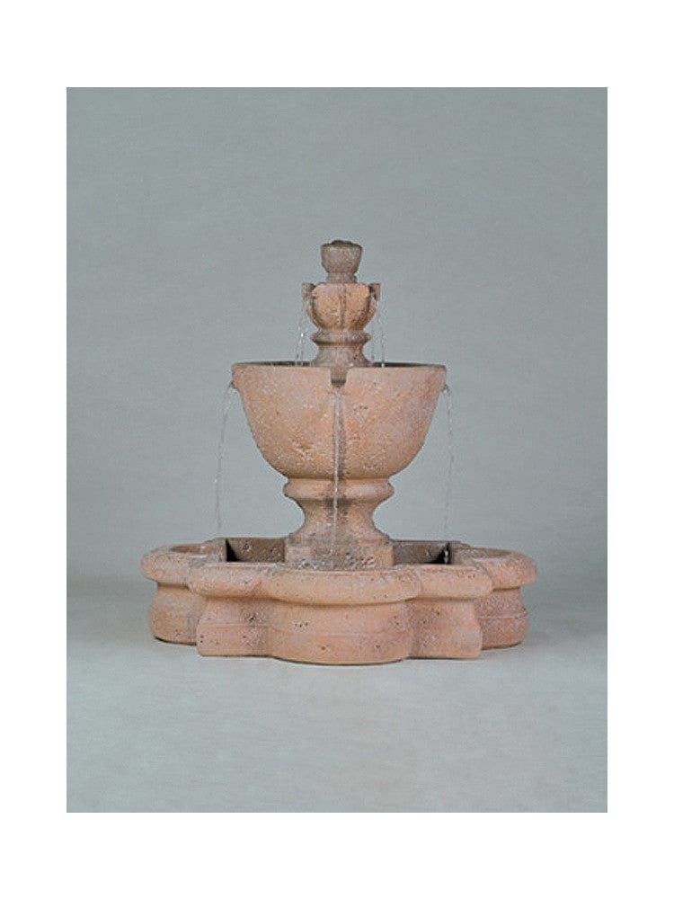 Tuscany Tiered Outdoor Fountain in Quatrefoil Basin - Outdoor Art Pros