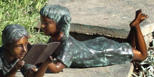 Brass Baron Medium Solitude Girl Garden Statue - Brass Baron - Outdoor Art Pros