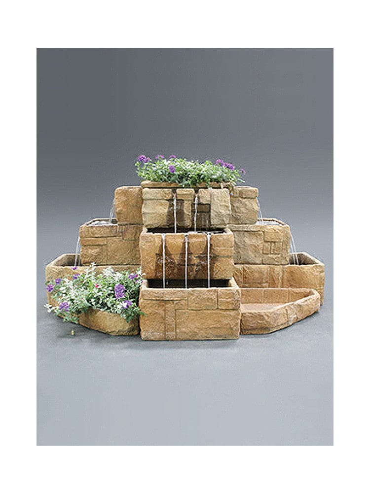 Stone Courtyard Cascade Outdoor Fountain - Outdoor Art Pros