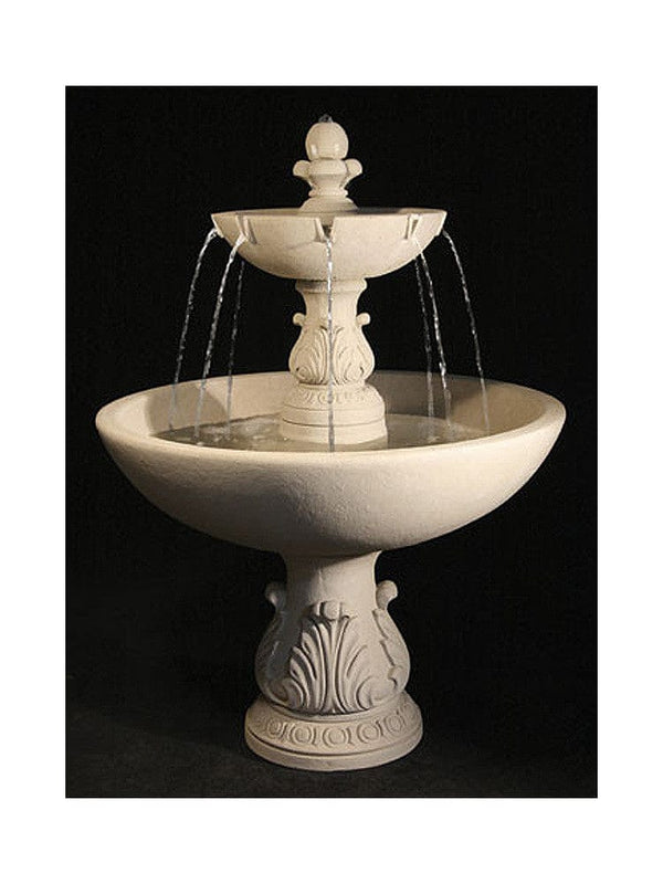 Riviera 2 Tier Cast Stone Garden Fountain - Outdoor Art Pros
