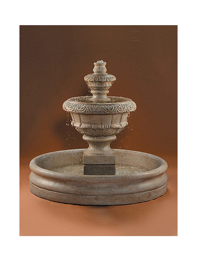 Roma Tiered Outdoor Fountain With 46 Inch Basin - Small - Outdoor Art Pros