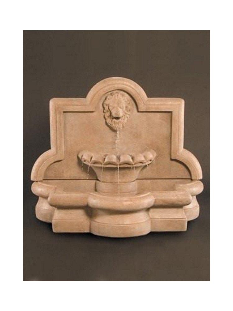 Lion Quatrefoil Outdoor Wall Water Fountain - Large - Outdoor Art Pros