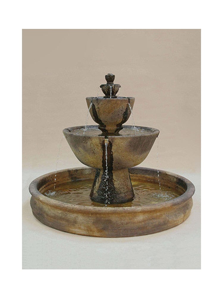 Tuscan Tiered Outdoor Fountain With 74 Inch Basin - Outdoor Art Pros