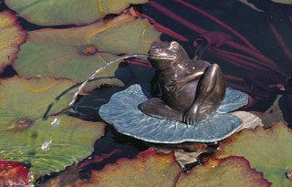 Brass Baron Small Lazy Frog Garden Accent and Pool Statuary - Brass Baron - Outdoor Art Pros