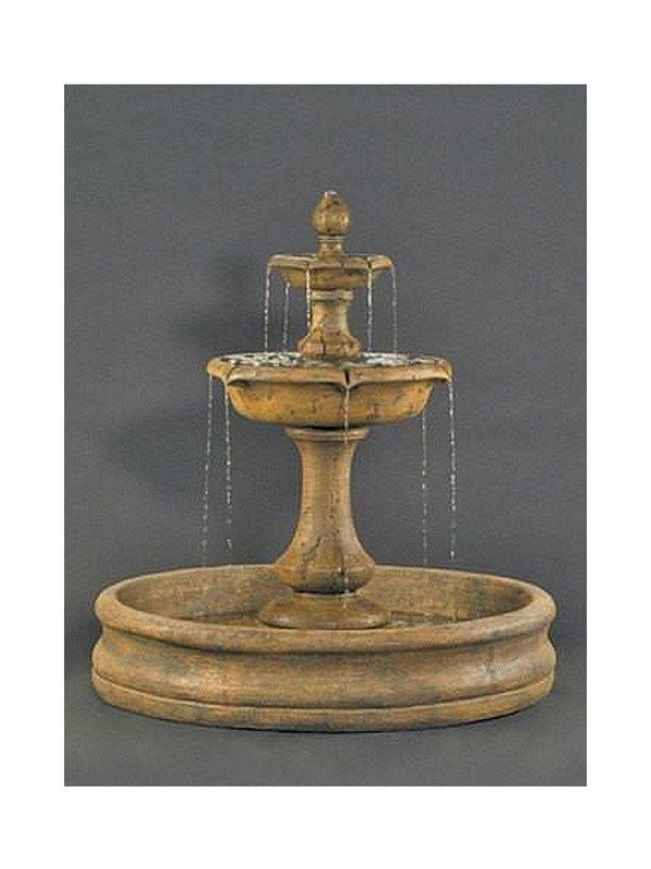 Verona 2 Tiers Outdoor Fountain With 55 Inch Basin - Large  - Outdoor Art Pros