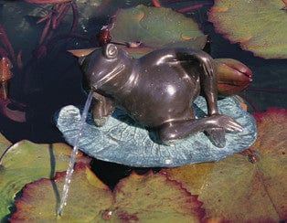 Brass Baron Medium Lazy Frog Garden Accent and Pool Statuary  - Brass Baron - Outdoor Art Pros