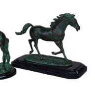 Brass Baron Running Horse Table Top Statue - Brass Baron - Outdoor Art Pros