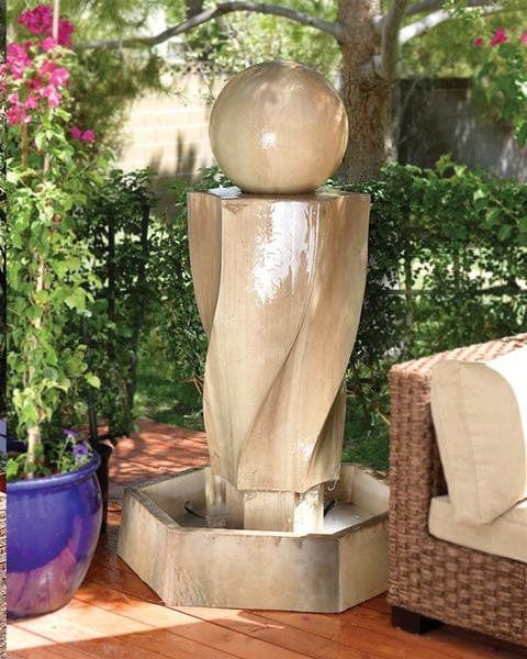 Vortex With Ball Outdoor Water Fountain - Outdoor Art Pros