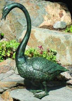 Brass Baron Long Neck Goose Garden Accent and Pool Statuary  - Brass Baron - Outdoor Art Pros