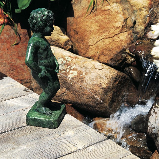 Brass Baron Belgian Boy Brass Garden Statue - Brass Baron - Outdoor Art Pros