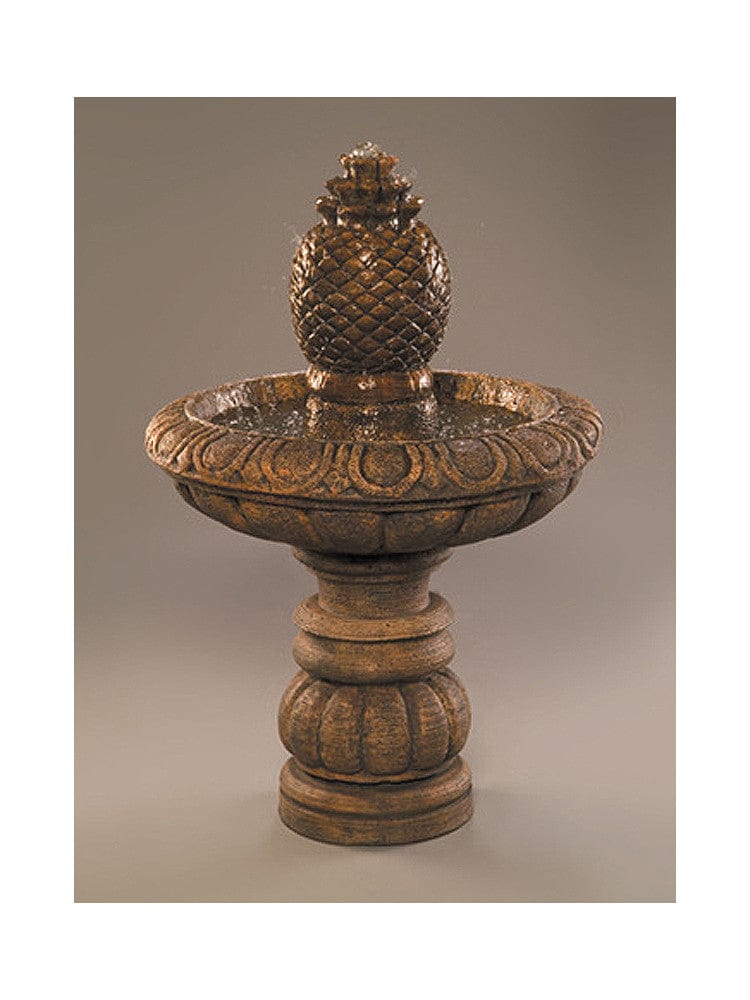 Romantica Short Garden Fountain with Extra Large Pineapple Finial - Outdoor Art Pros
