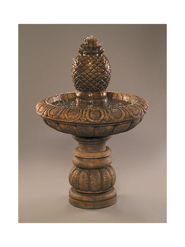 Romantica Short Garden Fountain with Extra Large Pineapple Finial - Outdoor Art Pros
