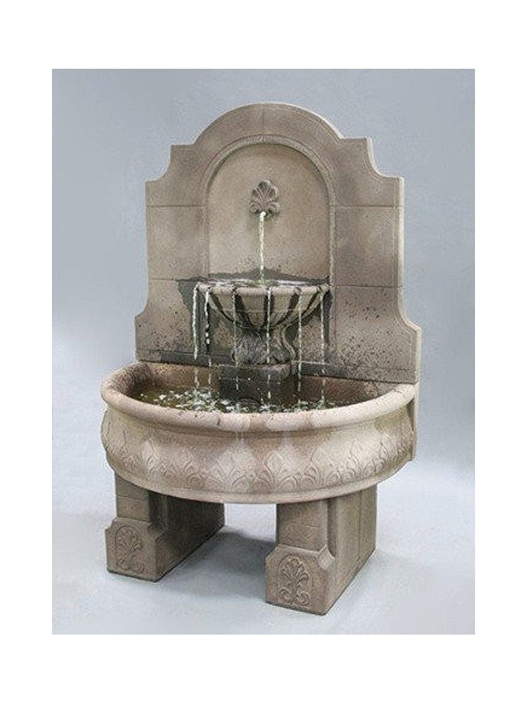 Provincial Cast Stone Wall Outdoor Fountain With Pedestals - Outdoor Art Pros