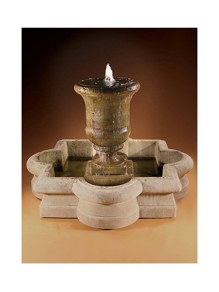 Jillian Outdoor Fountain with Quatrefoil Basin - Outdoor Art Pros