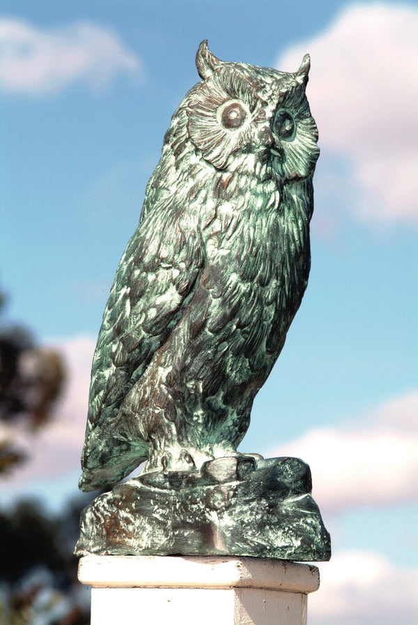Brass Baron Owl Garden Statue - Brass Baron - Outdoor Art Pros