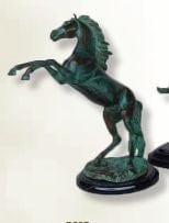 Brass Baron Rearing Horse Table Top Statue - Brass Baron - Outdoor Art Pros