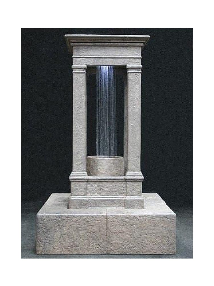 Old World Center Rain Outdoor Water Fountain - Tall with Column - Outdoor Art Pros