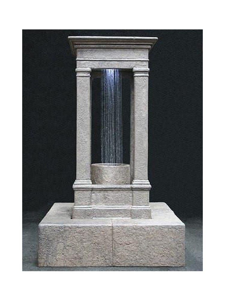 Old World Center Rain Outdoor Water Fountain - Tall with Column - Outdoor Art Pros