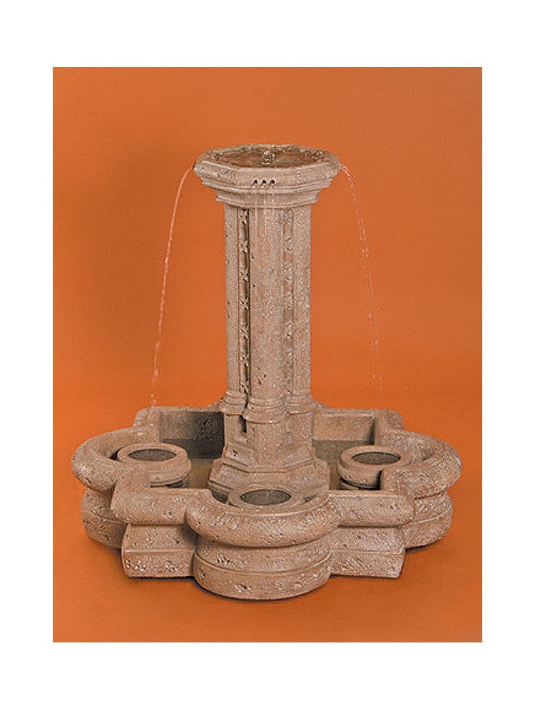 Victorian Garden Fountain in Quatrefoil Basin - Small - Outdoor Art Pros