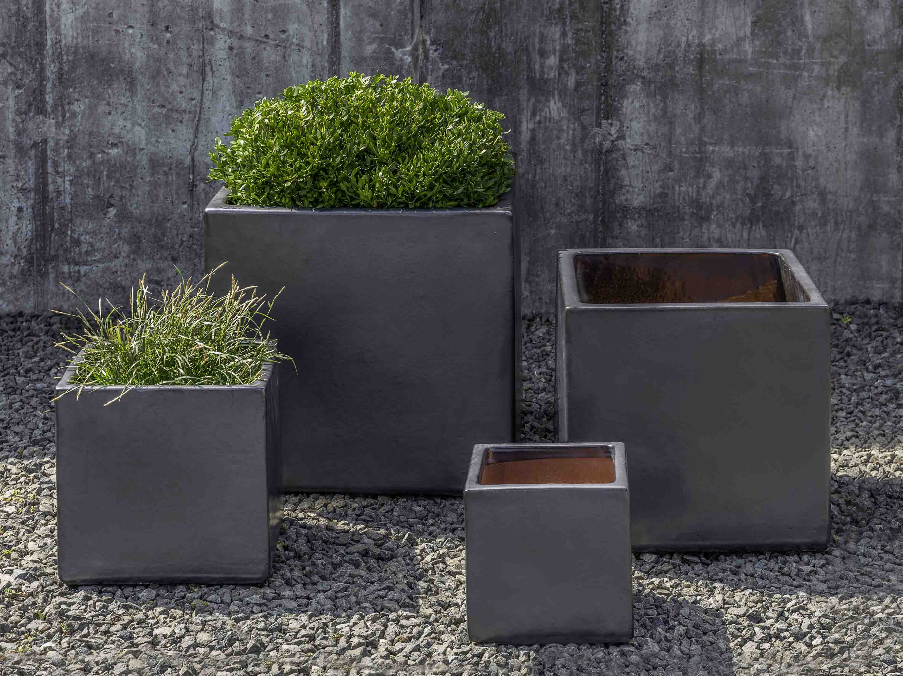 Hancock Planter Set of 4 in Metal Grey - Outdoor Art Pros