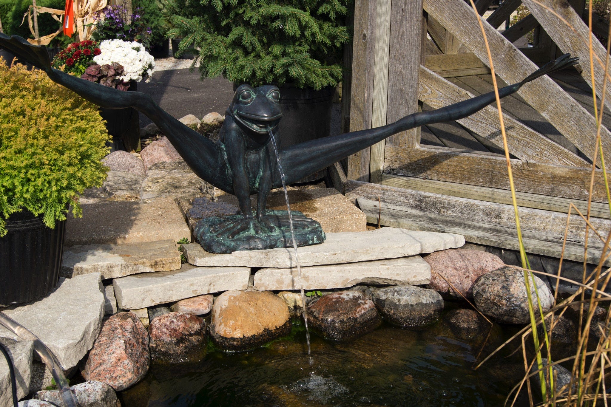 Brass Baron Gymnastic Frog Garden Statue - Brass Baron - Outdoor Art Pros
