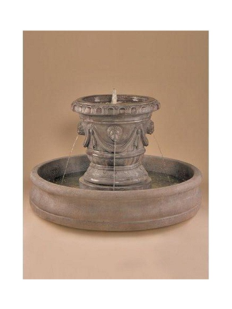Classico Pot with Lion Heads Outdoor Water Fountain - Outdoor Art Pros
