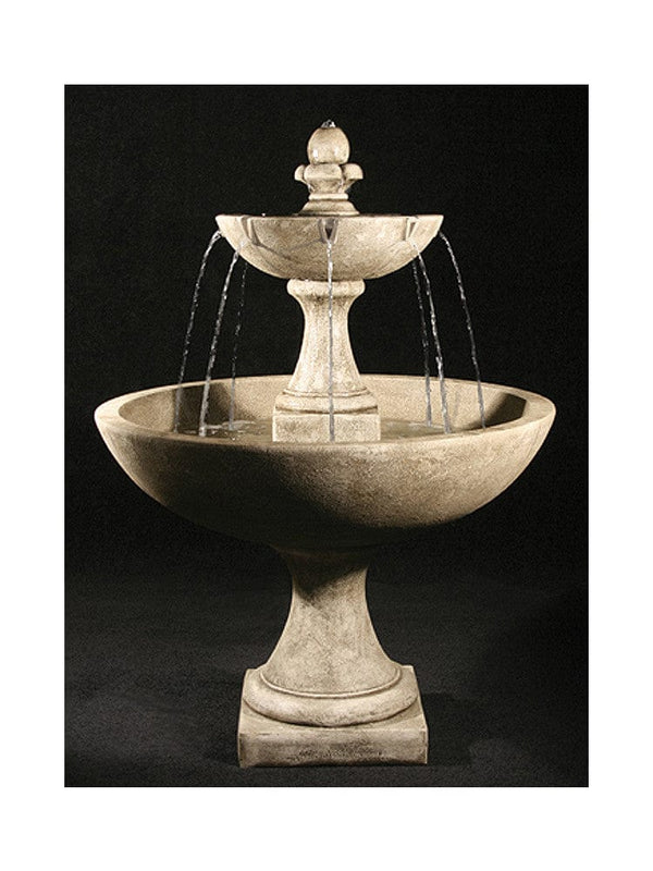 Trinidad Tiered Cast Stone Fountain with International Finial - Outdoor Art Pros