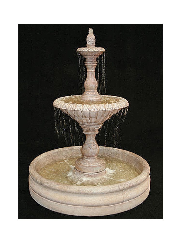 Four Seasons Tiered Garden Fountain with 46 Inch Basin - Small - Outdoor Art Pros