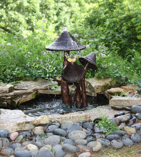 Brass Baron Mushroom Pond Garden Sculpture and Pool Statuary - Brass Baron - Outdoor Art Pros