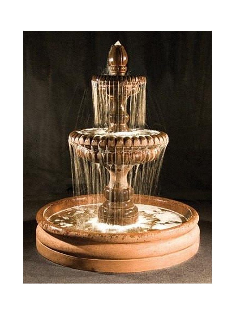 Pioggia Cast Stone Tiered Outdoor Fountain with 46" Basin - Outdoor Art Pros
