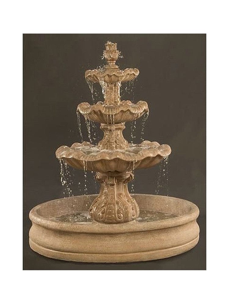 Italian 3-Tier Outdoor Water Fountain with 55" Basin - Outdoor Art Pros