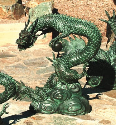 Brass Baron Medium Water Dragon Garden Accent and Pool Statuary - Brass Baron - Outdoor Art Pros