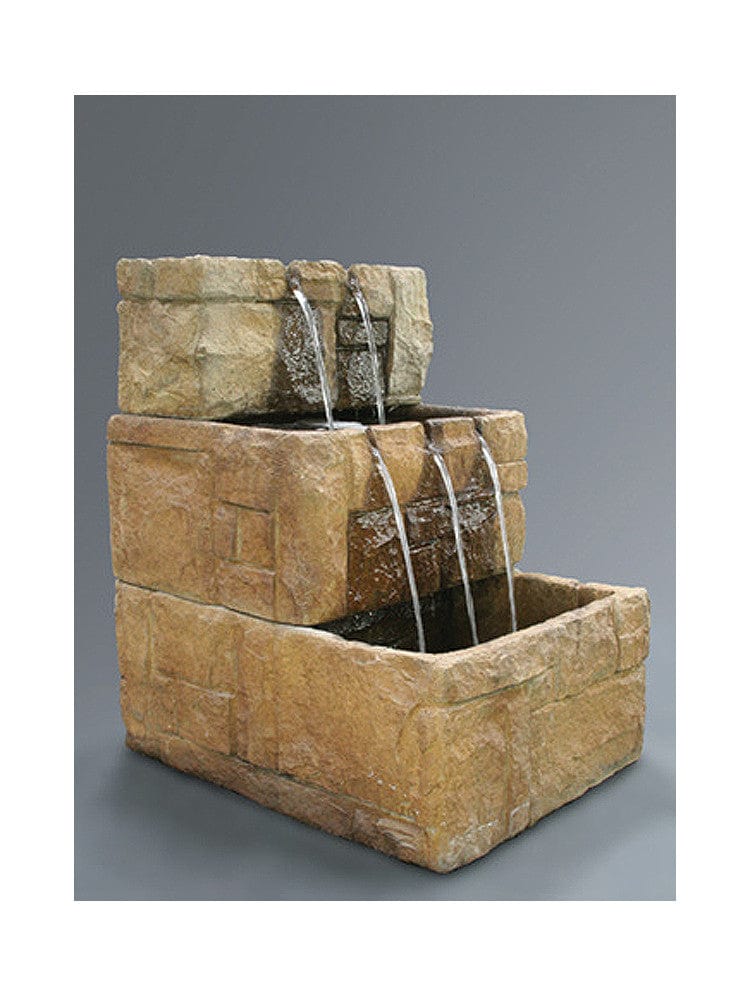 Stone Courtyard Cascade Wall Outdoor Fountain - Outdoor Art Pros