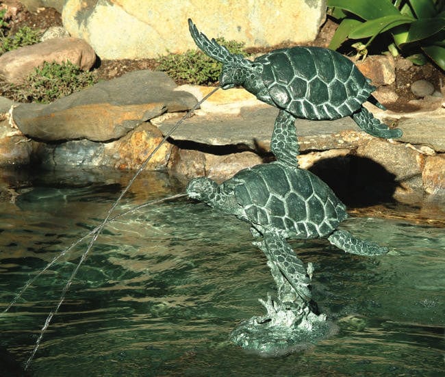 Brass Baron Sea Turtles Garden Accent and Pool Statuary - Brass Baron - Outdoor Art Pros
