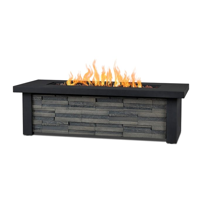 Berthoud Propane Fire Table in Stacked Stone with NG Conversion - Outdoor Art Pros