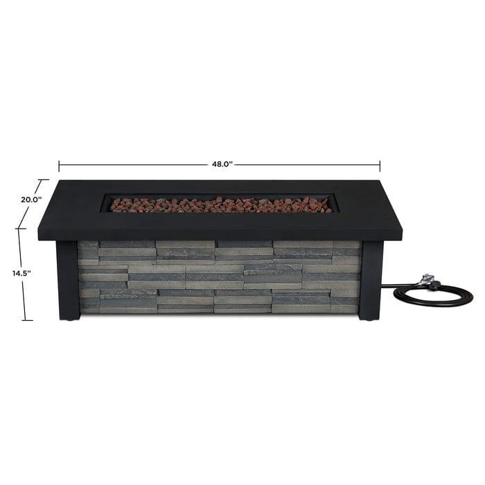 Berthoud Propane Fire Table in Stacked Stone with NG Conversion - Outdoor Art Pros