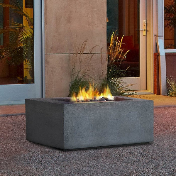 Baltic Square Natural Gas Fire Table - Glacier Gray Finish - Outdoor Art Pros