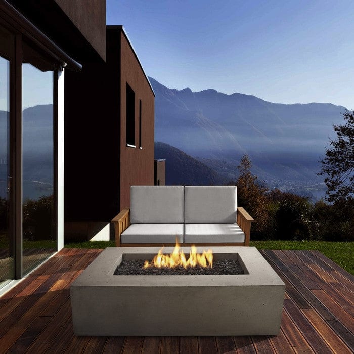 Baltic Rectangle Propane Fire Table - Glacier Gray Finish - Outdoor Art Pros