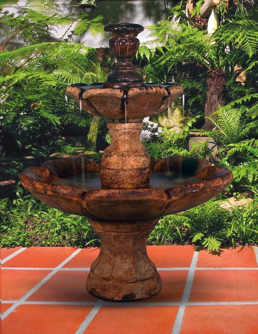 Finial Tiered Garden Fountain - Outdoor Art Pros