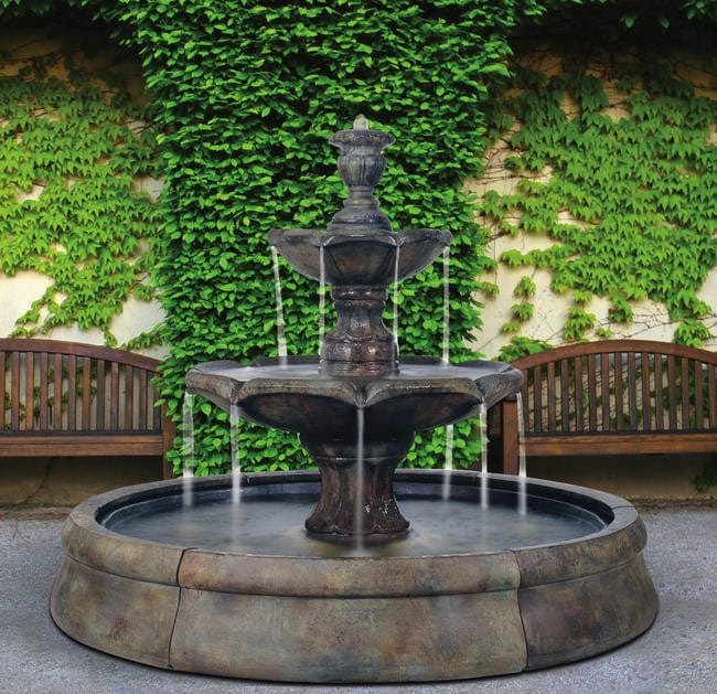 Henri Studio Finial Spill Fountain in Crested Pool