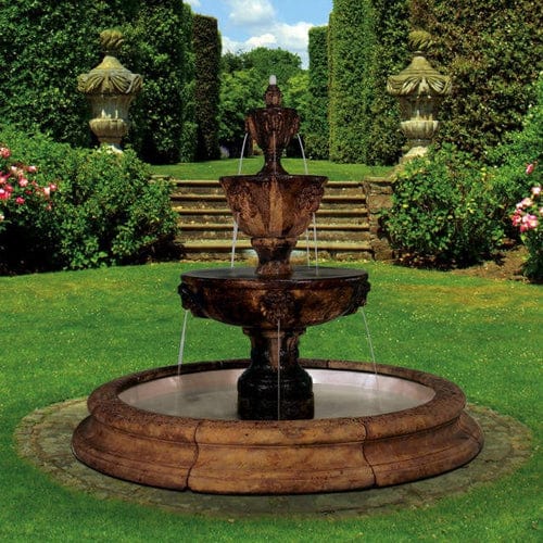 Three-Tier Leonesco In Toscana Pool Outdoor Fountain - Outdoor Art Pros