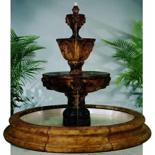 Three-Tier Leonesco In Toscana Pool Outdoor Fountain - Outdoor Art Pros