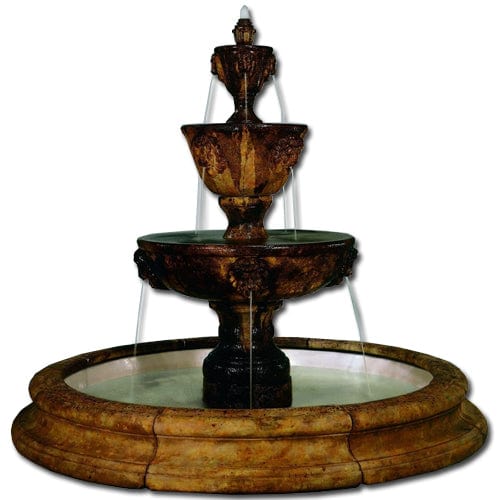 Three-Tier Leonesco In Toscana Pool Outdoor Fountain - Outdoor Art Pros