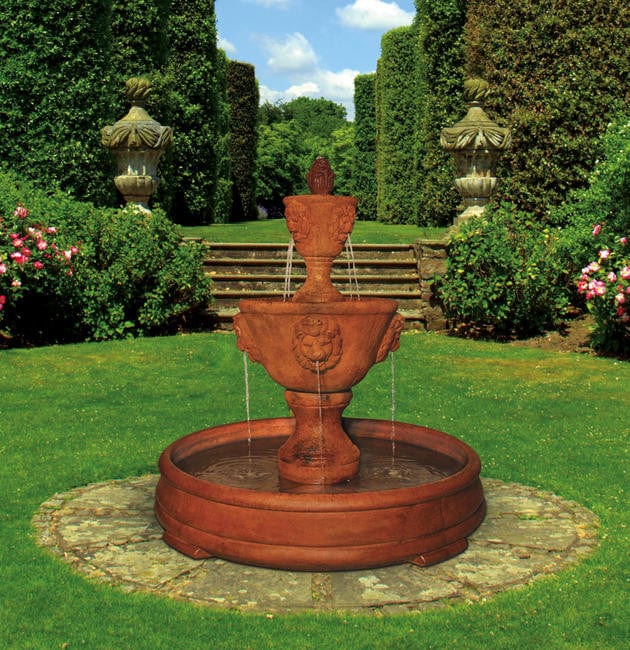 Henri Studio Medium Two Tier Leonesco Fountain in Grando Pool