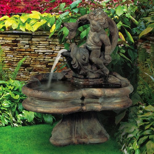 Vitalius Cast Stone Outdoor Fountain - Outdoor Art Pros