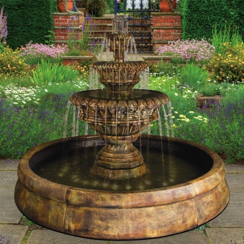 Valencia Spill Outdoor Fountain in Crested Pool - Outdoor Art Pros