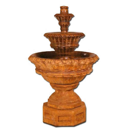 Valencia Three-Tier Cast Stone Outdoor Fountain - Outdoor Art Pros