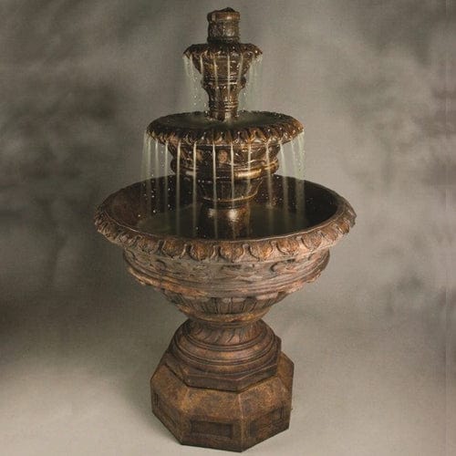 Valencia Three-Tier Cast Stone Outdoor Fountain - Outdoor Art Pros